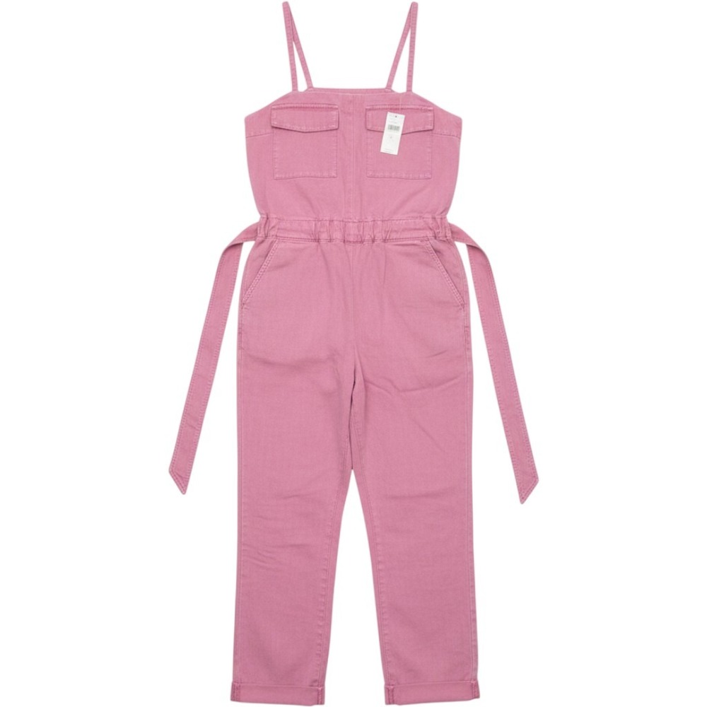 NWT Avec Les Filles Pink Denim Utility Jumpsuit Sleeveless Cargo Romper S